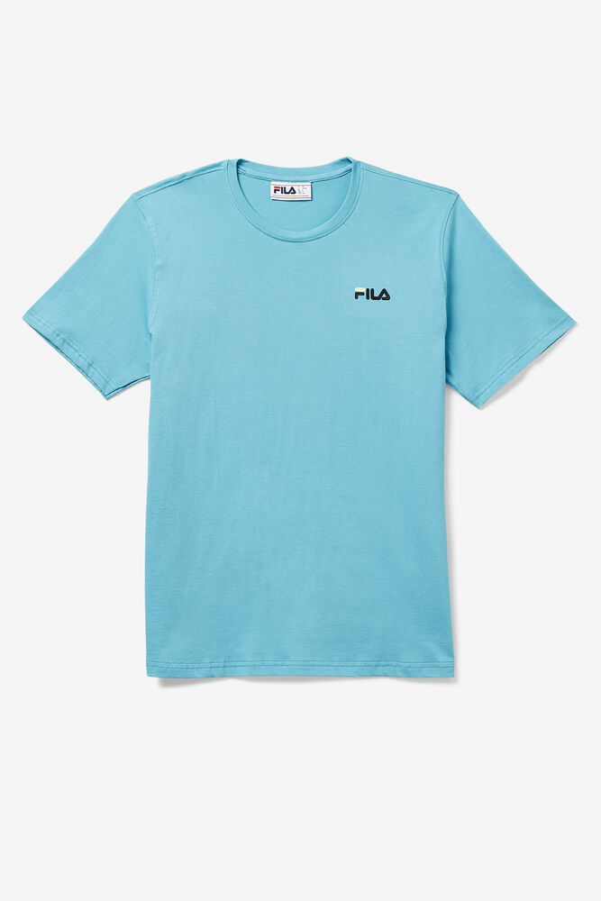 Fila T-Shirt Mens Blue - Shoe Tower - Philippines 4092615-YQ